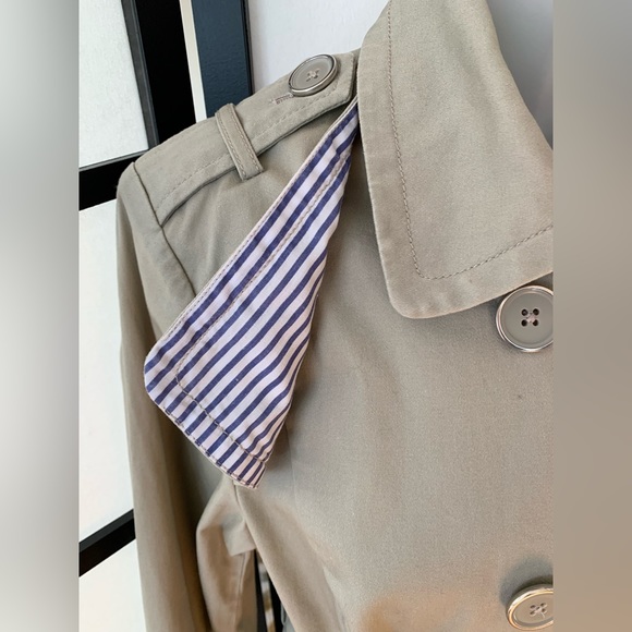 Joan Rivers (QVC) Double Breasted Short Trench Coat ~ Khaki Cotton ~ Size M - Picture 7 of 16